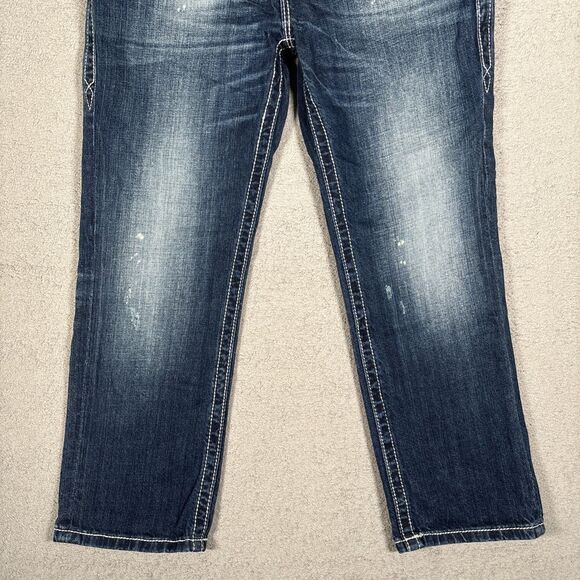 Rock Revival Emilie Boyfriend Jeans Women’s Size 27 Embellished Whiskers Fade - Picture 5 of 14